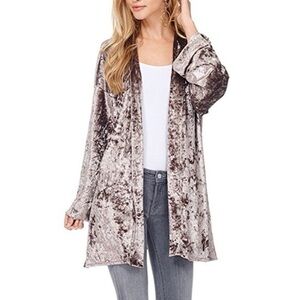 Sophie & Kate Crushed Velvet Open Front Cardigan - Size M/L